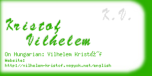 kristof vilhelem business card